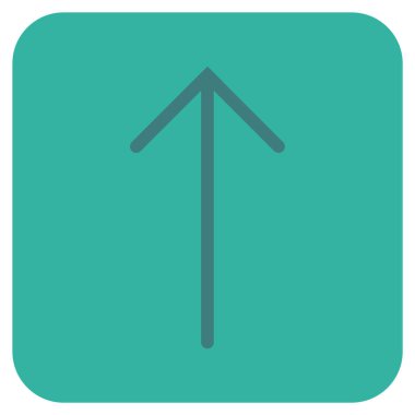 Düz yukarı ok vektör simgesi kare