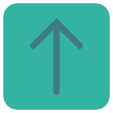 Düz yukarı ok vektör simgesi kare