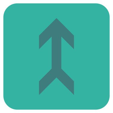 Düz yukarı ok vektör simgesi kare