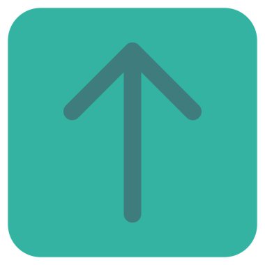 Düz yukarı ok vektör simgesi kare