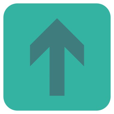 Düz yukarı ok vektör simgesi kare