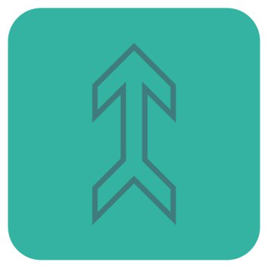 Düz yukarı ok vektör simgesi kare