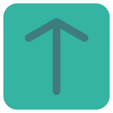 Düz yukarı ok vektör simgesi kare