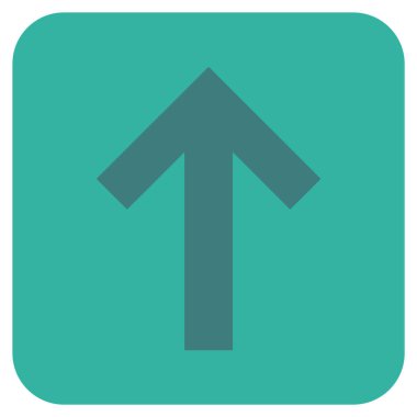 Düz yukarı ok vektör simgesi kare