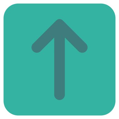 Düz yukarı ok vektör simgesi kare