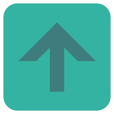 Düz yukarı ok vektör simgesi kare