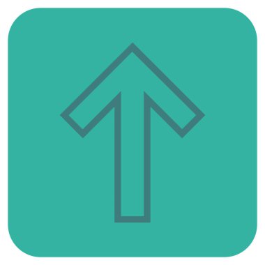 Düz yukarı ok vektör simgesi kare