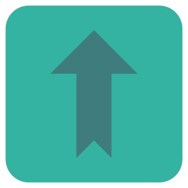 Düz yukarı ok vektör simgesi kare