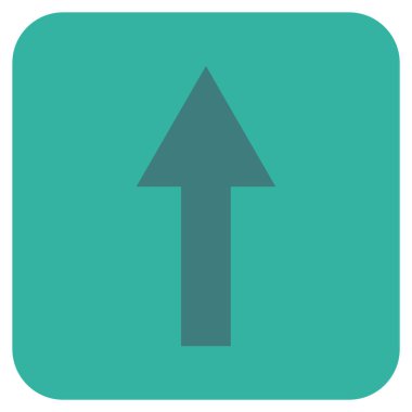 Düz yukarı ok vektör simgesi kare