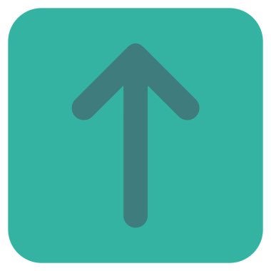 Düz yukarı ok vektör simgesi kare