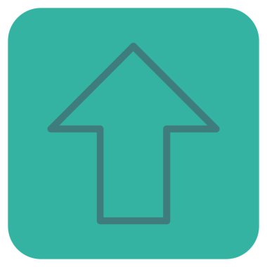 Düz yukarı ok vektör simgesi kare