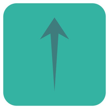 Düz yukarı ok vektör simgesi kare