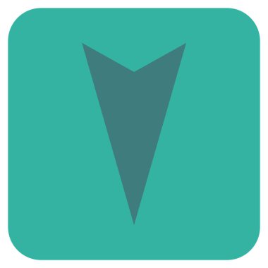 Vektör simge düz aşağı ok ucu kare