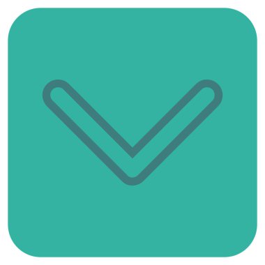 Vektör simge düz aşağı ok ucu kare