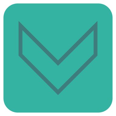 Vektör simge düz aşağı ok ucu kare