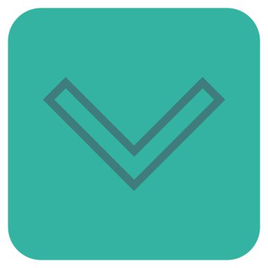 Vektör simge düz aşağı ok ucu kare