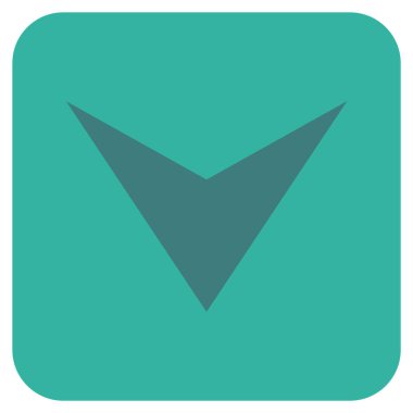 Vektör simge düz aşağı ok ucu kare