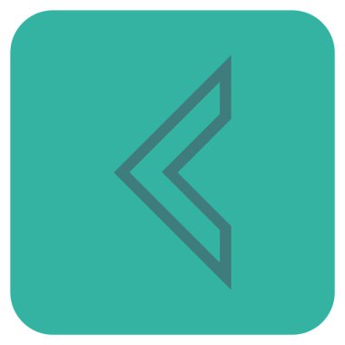 Vektör simge düz sol ok ucu kare