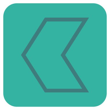 Vektör simge düz sol ok ucu kare