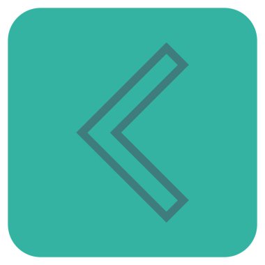 Vektör simge düz sol ok ucu kare