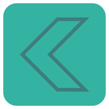 Vektör simge düz sol ok ucu kare