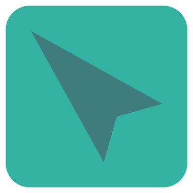 Ok ucu sol yukarı düz kare vektör simgesi