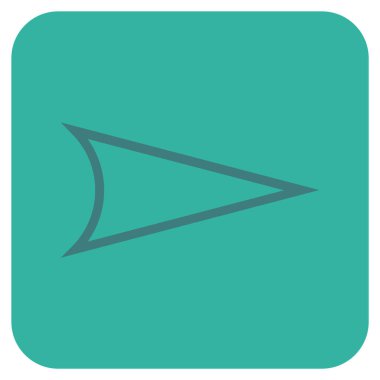 Ok ucu değil düz vektör simgesi kare