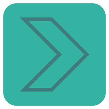 Ok ucu değil düz vektör simgesi kare