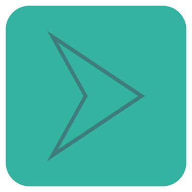 Ok ucu değil düz vektör simgesi kare