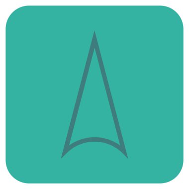 Vektör simge düz yukarı ok ucu kare