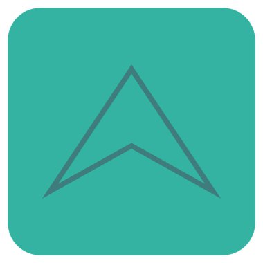 Vektör simge düz yukarı ok ucu kare