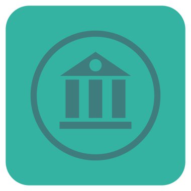 Banka Daire bina vektör simgesi kare