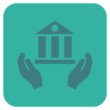 Vektör simge banka hizmet düz kare