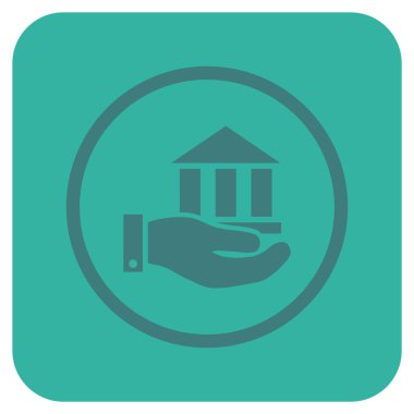 Vektör simge banka hizmet düz kare