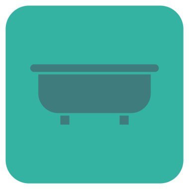 Küvet düz kare vektör simgesi