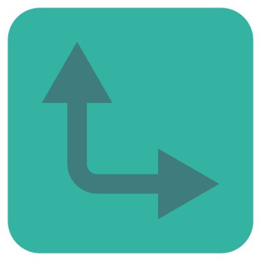 Vektör simge çatallanma ok sağa yukarı düz kare