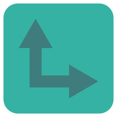 Vektör simge çatallanma ok sağa yukarı düz kare