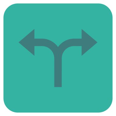 Bifurkasyon oklar sol düz kare vektör simgesi sağ