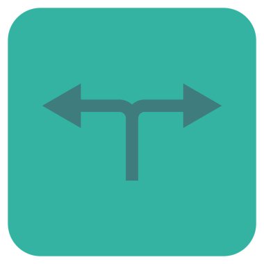 Bifurkasyon oklar sol düz kare vektör simgesi sağ