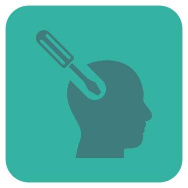 Beyin aracı düz kare vektör simgesi