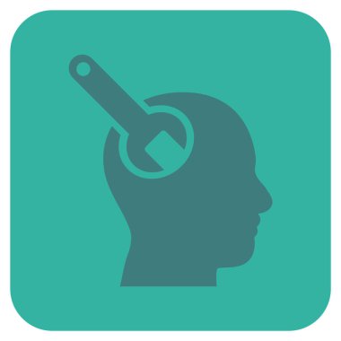 Beyin aracı düz kare vektör simgesi