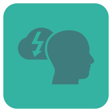 Beyin fırtınası düz kare vektör simgesi