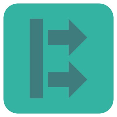 Sağ getirmek düz kare vektör simgesi