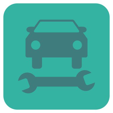 Araba tamir düz kare vektör simgesi