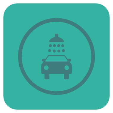 Araba duş düz kare vektör simgesi