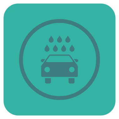 Araba duş düz kare vektör simgesi