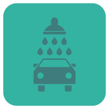 Araba duş düz kare vektör simgesi