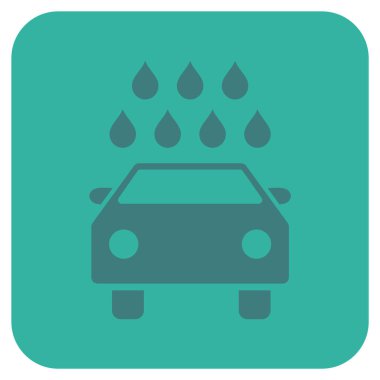 Araba duş düz kare vektör simgesi