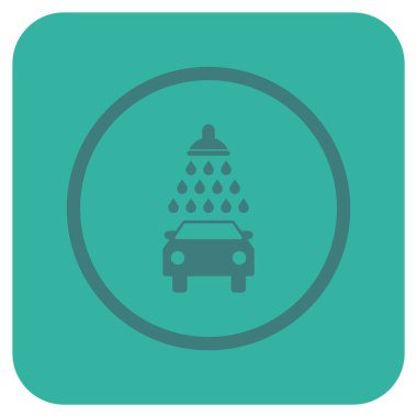 Araba duş düz kare vektör simgesi