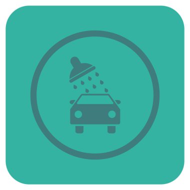 Oto yıkama düz kare vektör simgesi